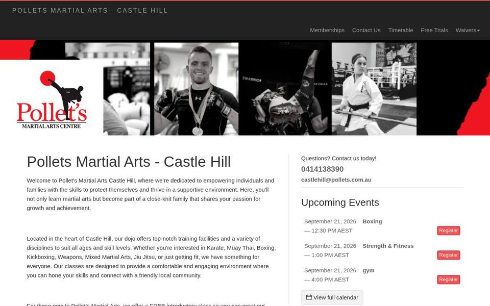 Pollet's Martial Arts Centre website