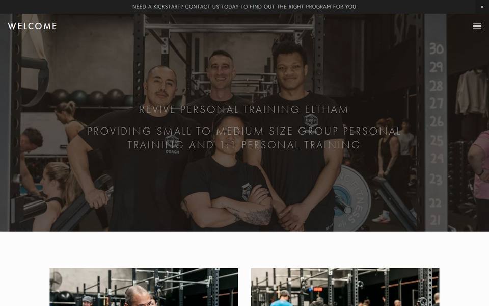 Revive Personal Training Eltham website