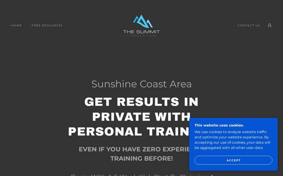 The Summit Fitness Studio website