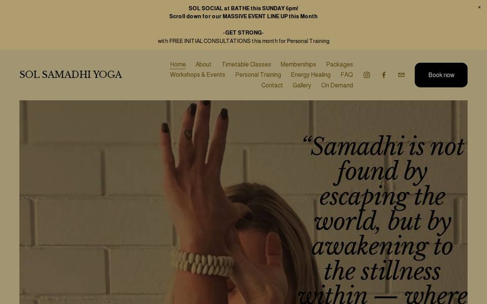 Sol Samadhi Yoga website