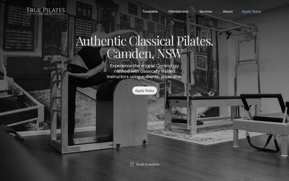 True Pilates Method website