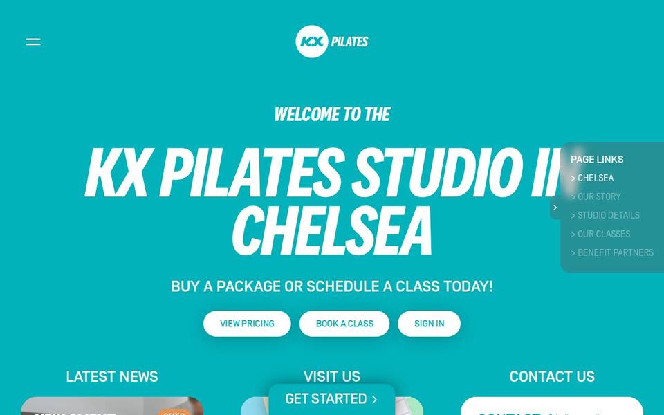 KX Pilates Chelsea website