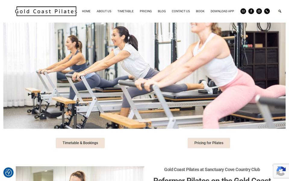 Gold Coast Pilates website
