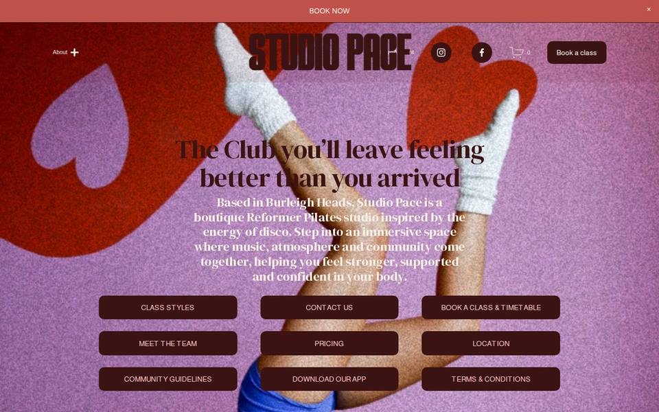 Studio Pace Pilates website