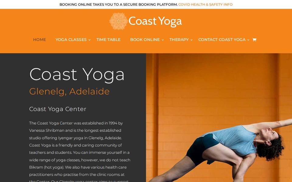 Coast Yoga Adelaide website