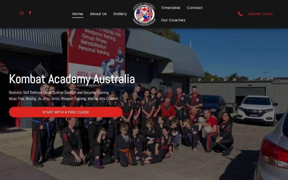 Kombat Academy website