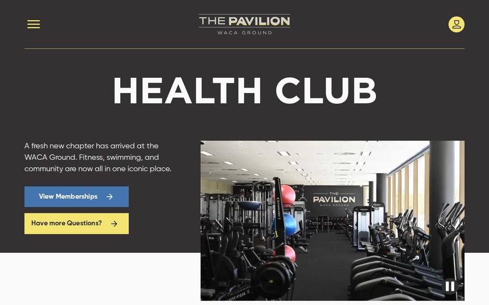 Pavilion Health Club website