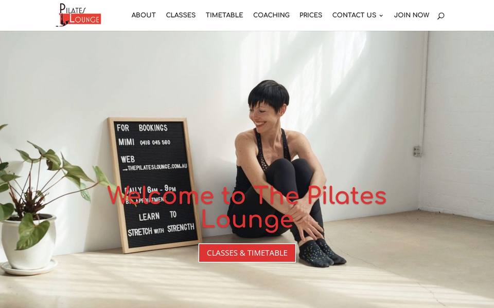 The Pilates Lounge website