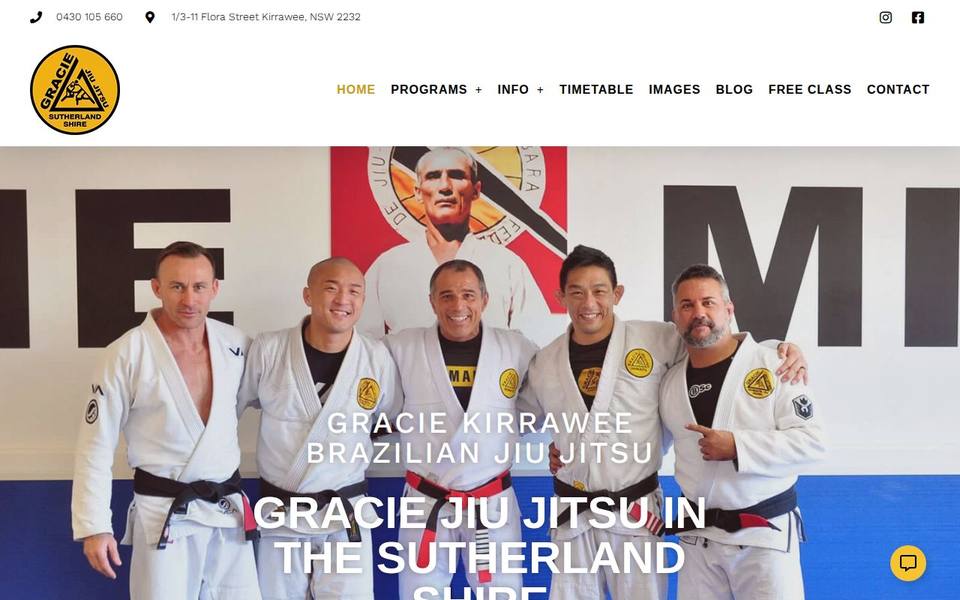 Gracie Sutherland Shire Brazilian Jiu-Jitsu Academy website