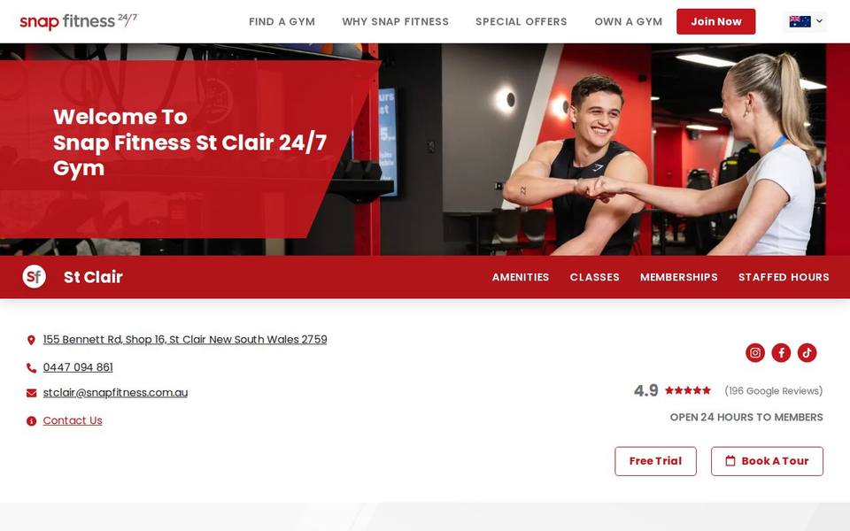 Snap Fitness St Clair website