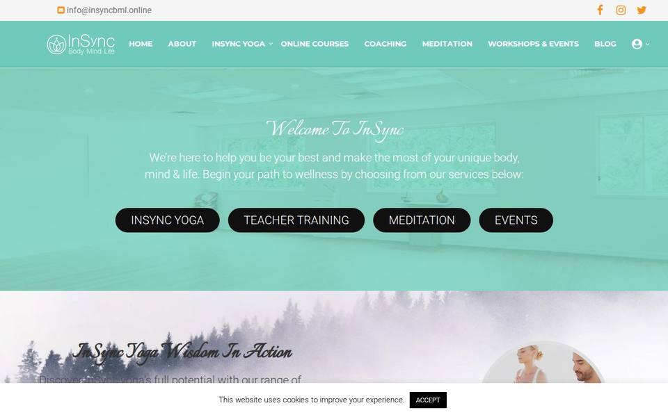 InSync Body Mind Life website