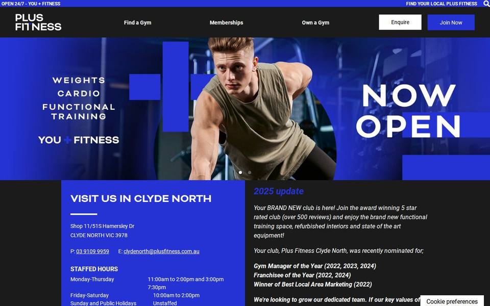 Plus Fitness Clyde North website