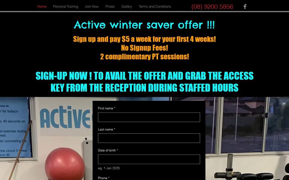 Active 24 Hour Fitness website