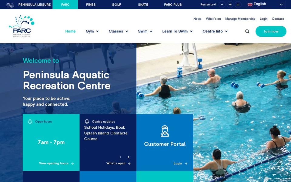 Peninsula Aquatic Recreation Centre website