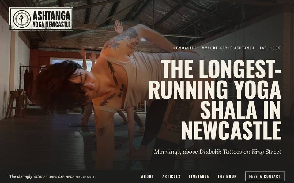 Ashtanga Yoga Newcastle website