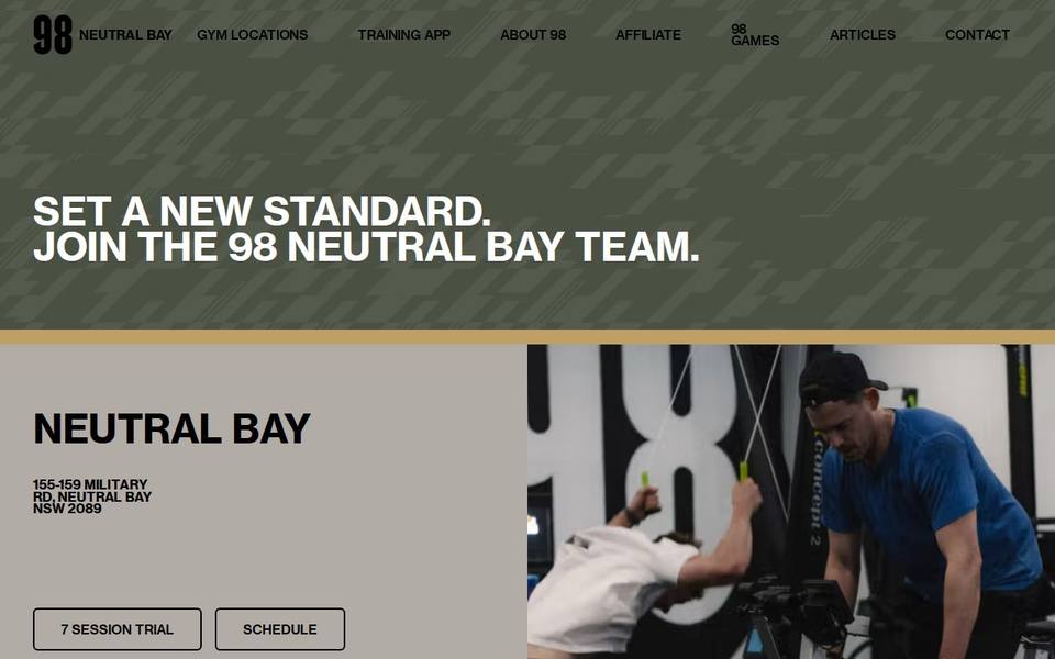98 Gym Neutral Bay website