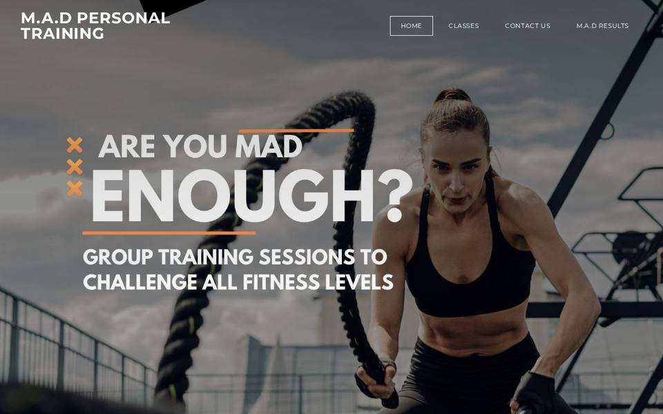 M.A.D Make a Difference Personal Training Studio website