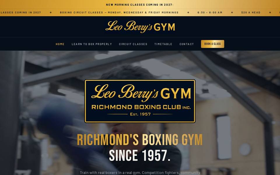 Leo Berry's Gym - Richmond Boxing Club website