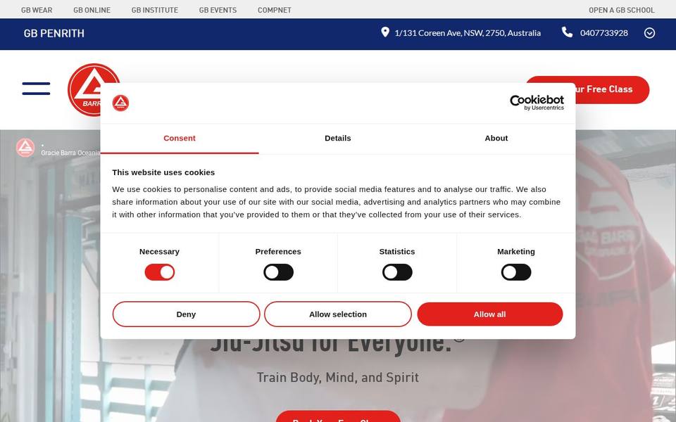 Gracie Barra Penrith website