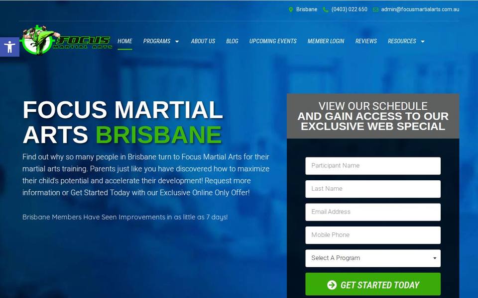Focus Martial Arts Brisbane website